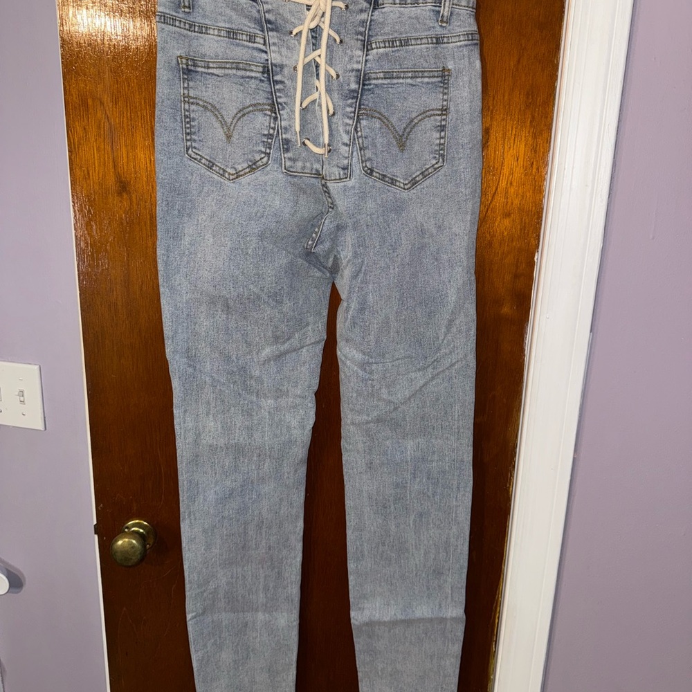 Women's Levi Blue Lace-Up Jeans